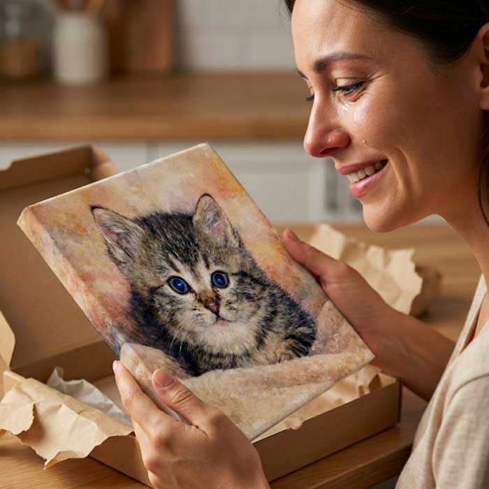 Custom Cat Portraits, Personalized, Gifts, Canvas