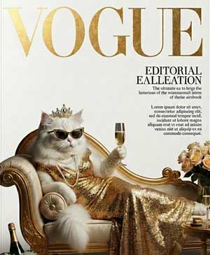 Pet on Magazine Cover Portrait