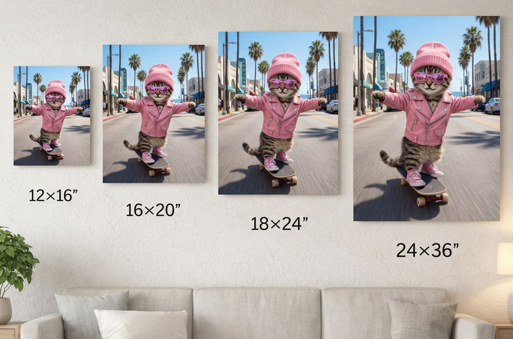 Custom Pet Portrait Sizing