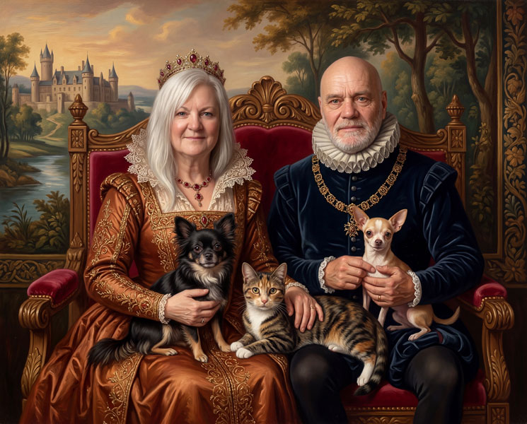 Custom Pet Portraits with People on Canvas