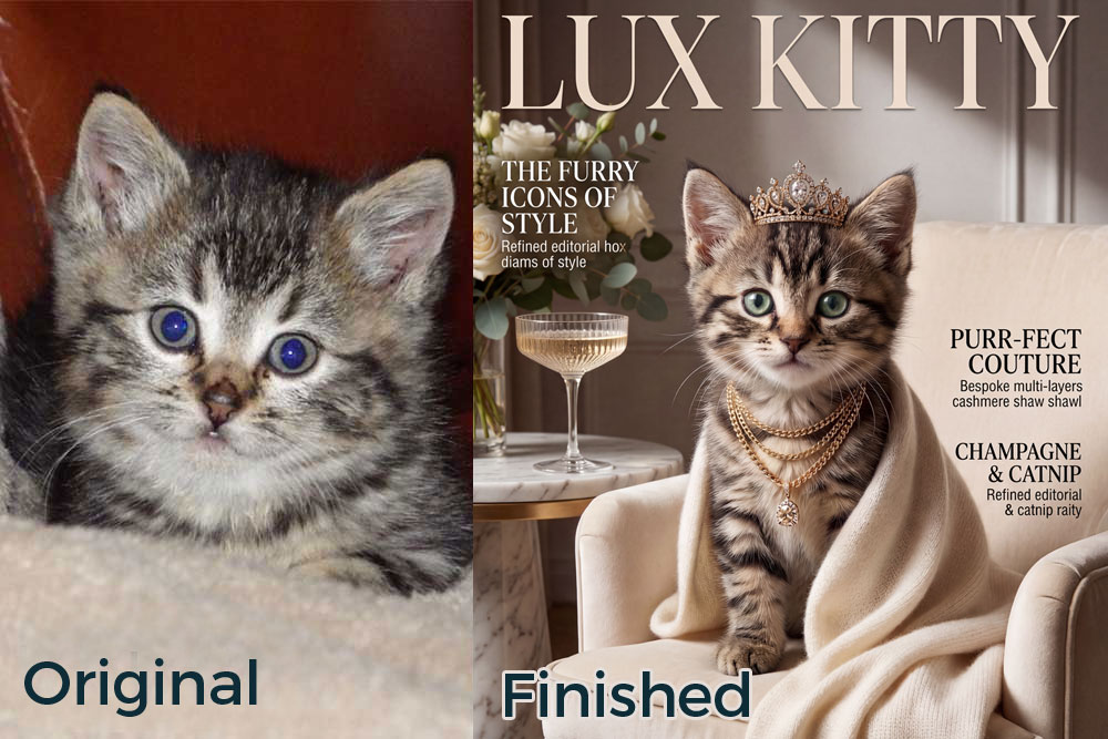 Magazine Portrait, Custom Pet Portraits