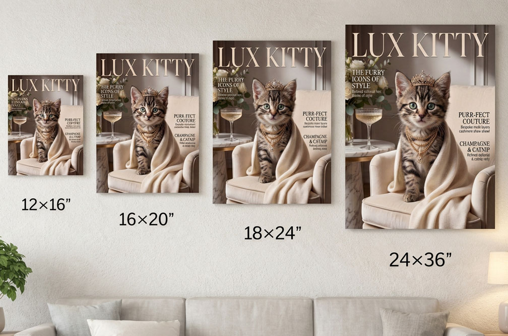 Pet Portrait Magazine Cover Sizing